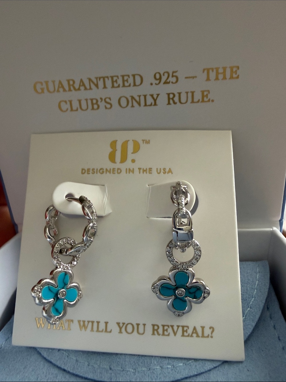 RING BOMB PARTY ER69269 LUXURY FOUND TURQUOISE MAGNESITE
